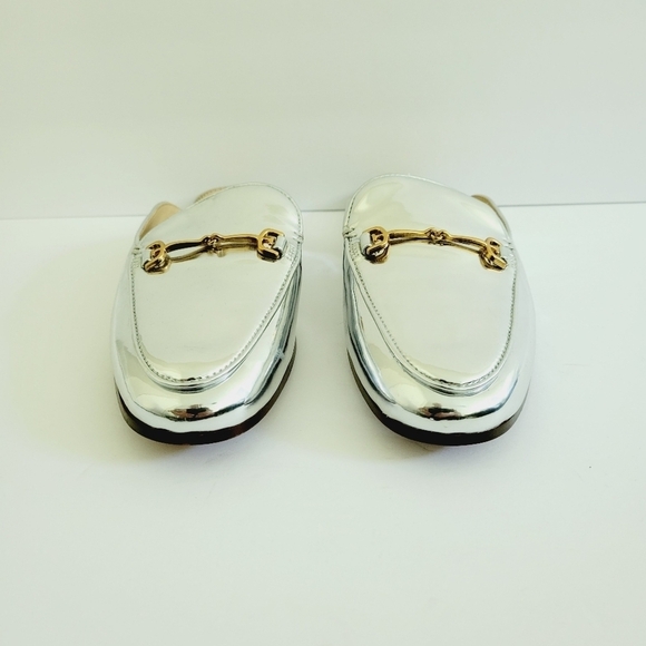 New Sam Edelman Linnie Soft Silver  Metallic Leather Mules ,Size 6M - Picture 2 of 7